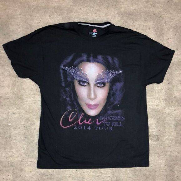 Cher 2014 Dressed To Kill US Concert Tour T-Shirt | 2-sided | Large - Picture 1 of 6